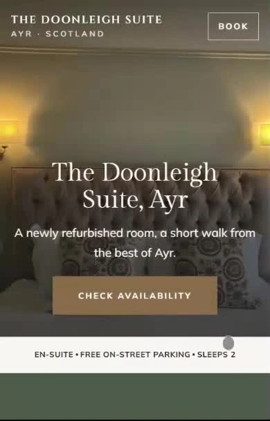 The Doonleigh Suite website, mobile
