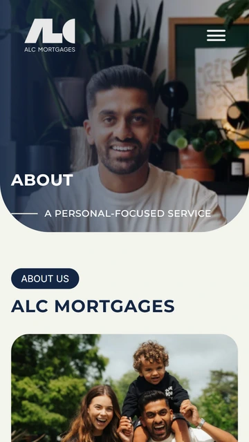 ALC Mortgages about page on mobile